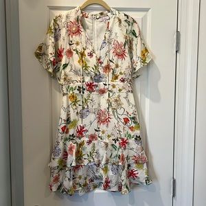 Parker Natalie floral silk dress, size 6 EUC
